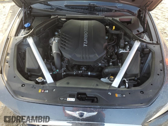 2019 Genesis G70 3.3T Advanced with VIN KMTG34LE2KU016914, listed as a Copart auction lot 51551635 with 56,671 mi miles and Salvage Title. Bid and sale history available at carsss.com. Image 12.