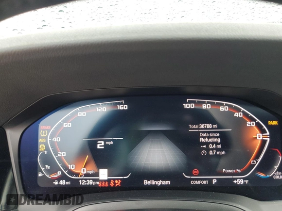 2022 BMW 4 Series M440i xDrive with VIN WBA13AW04NFM50227, listed as a Copart auction lot 55770745 with 36,788 mi miles and Salvage title. Bid and sale history available at DreamBid. Image 9.