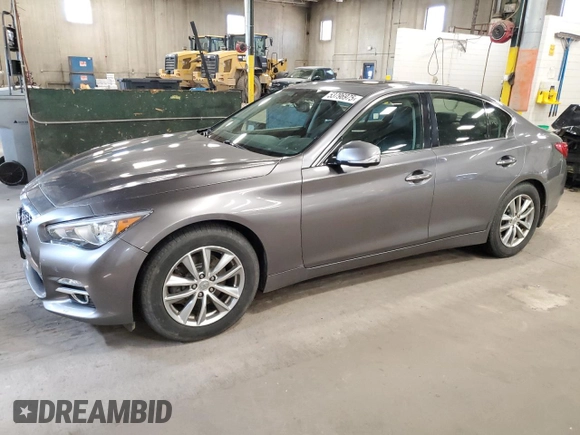 2014 Infiniti Q50 Premium with VIN JN1BV7AR5EM683185, listed as a Copart auction lot 53796975 with 149,277 mi miles and Salvage Title. Bid and sale history available at DreamBid. Image 1.