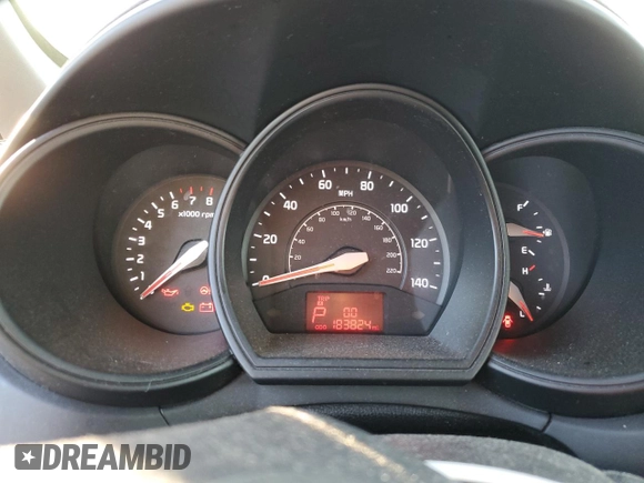 2014 Kia Rio LX with VIN KNADM5A37E6353106, listed as a Copart auction lot 80083694 with 183,824 mi miles and Clean Title. Bid and sale history available at carsss.com. Image 9.