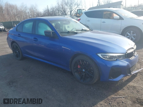 2021 BMW 3 Series M340i xDrive with VIN 3MW5U9J08M8B91253, listed as a IAAI auction lot 41771376 with 88,978 mi miles. Bid and sale history available at carsss.com. Image 1.