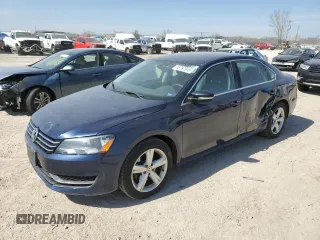 2013 Volkswagen Passat SE w/Sunroof with VIN 1VWBP7A32DC144141, listed as a Copart auction lot 48797945 with 156,897 mi miles and Salvage Title. Bid and sale history available at carsss.com. Image 1.