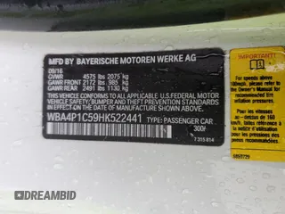 2017 BMW 4 Series 440i with VIN WBA4P1C59HK522441, listed as a Copart auction lot 84673044 with Not Provided miles and Salvage Title. Bid and sale history available at carsss.com. Image 14.