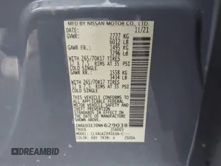 2022 Nissan Frontier SV z VIN 1N6ED1EJ0NN629038, wystawiony jako IAAI lot #41313351 z przebiegiem 98 234 mil mil oraz . Historia ofert i sprzedaży dostępna na DreamBid. Obrazek 9.
