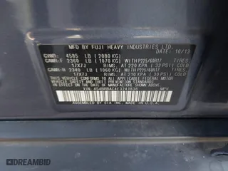2014 Subaru Outback 2.5i with VIN 4S4BRBAC4E3241838, listed as a IAAI auction lot 42020603 with 112,077 mi miles. Bid and sale history available at carsss.com. Image 9.