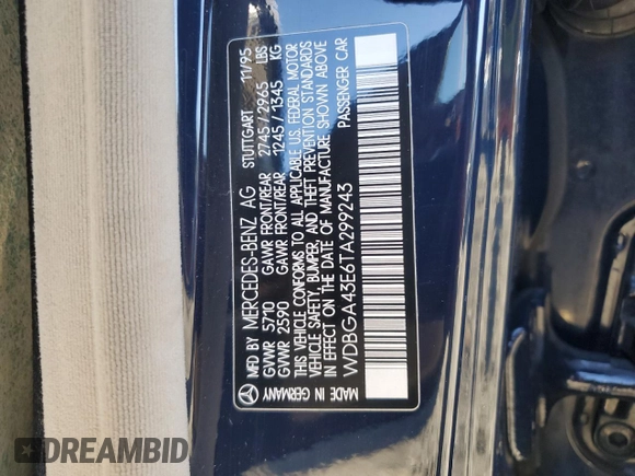 1996 Mercedes-Benz S with VIN WDBGA43E6TA299243, listed as a Copart auction lot 79664294 with 168,356 mi miles and Salvage Title. Bid and sale history available at DreamBid. Image 12.