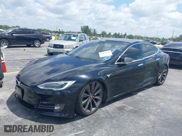 2017 Tesla Model S 100D with VIN 5YJSA1E47HF185734, listed as a IAAI auction lot 42076544 with 56,682 mi miles. Bid and sale history available at carsss.com. Image 16.