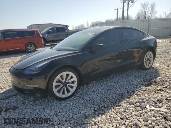 2021 Tesla Model 3 Standard Range Plus z VIN 5YJ3E1EA1MF077201, wystawiony jako Copart lot #49576465 z przebiegiem 34 809 mil mil oraz Szkody całkowita. Historia ofert i sprzedaży dostępna na DreamBid. Obrazek 1.