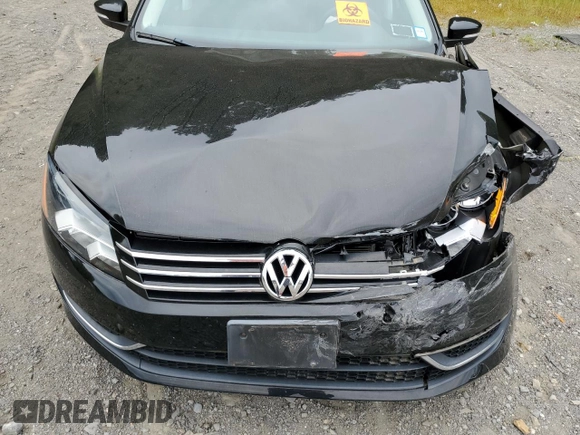 2013 Volkswagen Passat Wolfsburg Edition with VIN 1VWAP7A31DC133451, listed as a Copart auction lot 69592224 with 76,611 mi miles and Salvage Title. Bid and sale history available at carsss.com. Image 12.