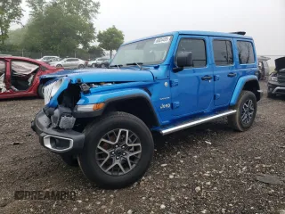 2024 Jeep Wrangler Sahara with VIN 1C4PJXEG9RW229393, listed as a Copart auction lot 60024455 with 16,865 mi miles and Salvage title. Bid and sale history available at DreamBid. Image 1.