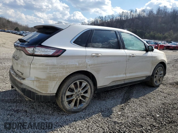 2017 Ford Edge Titanium with VIN 2FMPK4K81HBC42823, listed as a Copart auction lot 45937205 with 0 mi miles and Salvage Title. Bid and sale history available at carsss.com. Image 3.