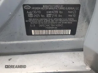 2011 Hyundai Sonata Limited with VIN 5NPEC4AC7BH140842, listed as a Copart auction lot 43785965 with 72,342 mi miles and Salvage Title. Bid and sale history available at DreamBid. Image 15.