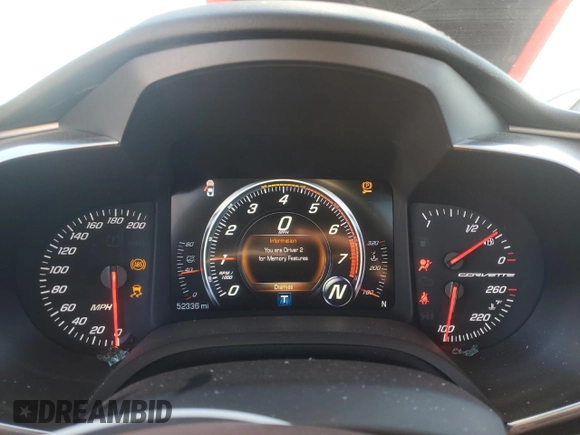2016 Chevrolet Corvette 2LT with VIN 1G1YD2D72G5123928, listed as a Copart auction lot 85249054 with 52,336 mi miles and Salvage Title. Bid and sale history available at carsss.com. Image 9.