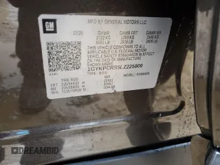 2020 Cadillac XT6 FWD Premium Luxury with VIN 1GYKPCRS5LZ225809, listed as a Copart auction lot 50485045 with 19,821 mi miles and Salvage title. Bid and sale history available at DreamBid. Image 14.
