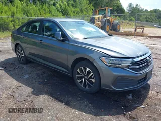 2024 Volkswagen Jetta S with VIN 3VW5M7BUXRM001814, listed as a IAAI auction lot 42643895 with 53,477 mi miles and . Bid and sale history available at DreamBid. Image 1.