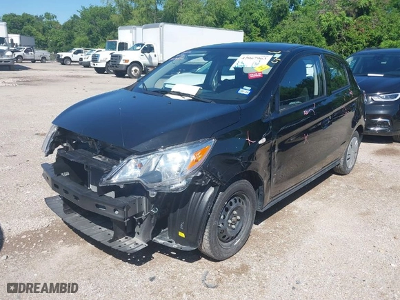 2024 Mitsubishi Mirage ES with VIN ML32AUHJ8RH021934, listed as a IAAI auction lot 42067963 with 12,995 mi miles. Bid and sale history available at carsss.com. Image 2.