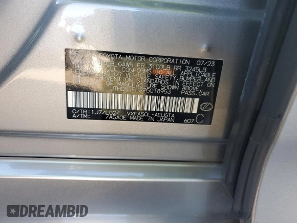 2023 Lexus LS 500 z VIN JTHD51FF2P5018953, wystawiony jako Copart lot #86888314 z przebiegiem Nie podano mil oraz Szkoda całkowita • Salvage title. Historia ofert i sprzedaży dostępna na DreamBid. Obrazek 12.