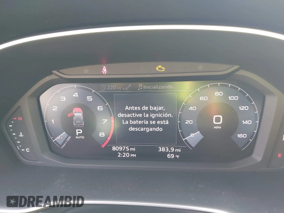 2019 Audi Q3 Premium with VIN WA1AECF37K1076492, listed as a IAAI auction lot 41099499 with 80,975 mi miles and . Bid and sale history available at DreamBid. Image 7.