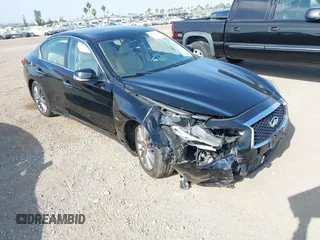 2019 Infiniti Q50 Luxe with VIN JN1EV7AP8KM543395, listed as a IAAI auction lot 42418112 with 43,382 mi miles and . Bid and sale history available at DreamBid. Image 1.