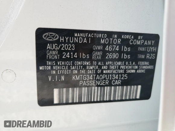 2023 Genesis G70 2.0T z VIN KMTG34TA0PU134125, wystawiony jako Copart lot #52253545 z przebiegiem 11 077 mil mil oraz Szkoda całkowita • Salvage title. Historia ofert i sprzedaży dostępna na DreamBid. Obrazek 15.