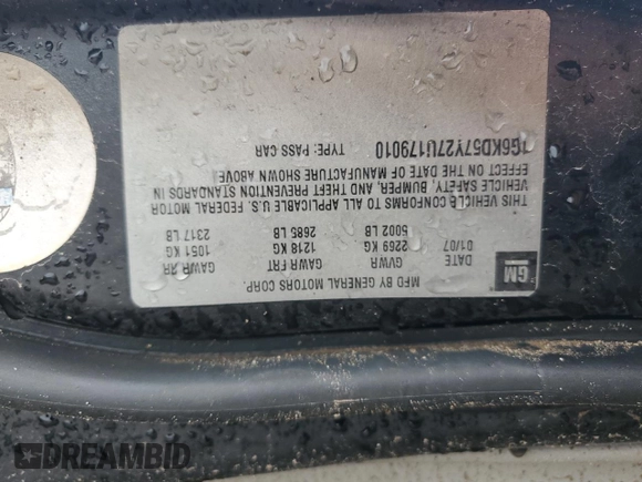 2007 Cadillac DTS V8 z VIN 1G6KD57Y27U179010, wystawiony jako Copart lot #54055605 z przebiegiem 137 326 mil mil oraz Szkoda całkowita • Salvage title. Historia ofert i sprzedaży dostępna na DreamBid. Obrazek 13.