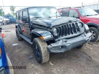 2019 Jeep Wrangler Unlimited Sahara with VIN 1C4HJXEG8KW671365, listed as a IAAI auction lot 42435550 with 60,419 mi miles and . Bid and sale history available at DreamBid. Image 1.