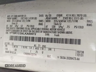 2020 Ford Transit Cargo with VIN 1FTBR1CG8LKA69072, listed as a IAAI auction lot 42386271 with Not provided miles and . Bid and sale history available at DreamBid. Image 9.