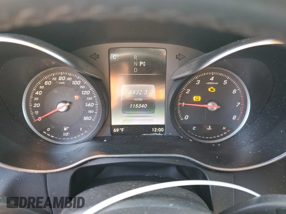 2019 Mercedes-Benz GLC 300 with VIN WDC0G4JB4KV165942, listed as a Copart auction lot 65281185 with 115,340 mi miles and Salvage title. Bid and sale history available at DreamBid. Image 9.