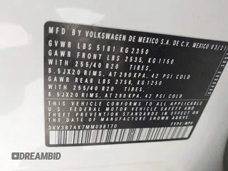 2021 Volkswagen Tiguan SE с VIN 3VV3B7AX7MM098170, выставлен на аукционе IAAI как лот 42531452 с пробегом Не указан миль и . История ставок и продаж доступна на DreamBid. Изображение 9.
