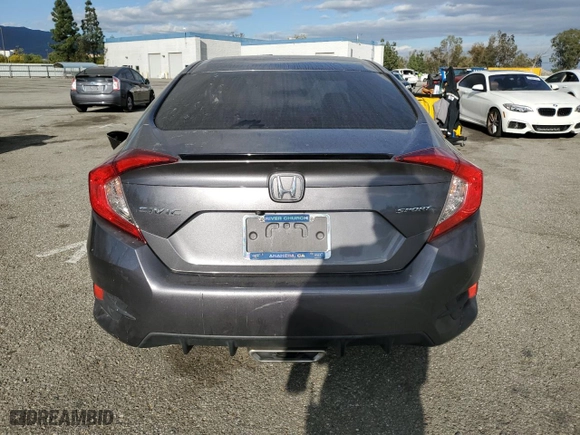 2019 Honda Civic Sedan Sport with VIN 2HGFC2F87KH502398, listed as a Copart auction lot 47649075 with 92,380 mi miles and Salvage Title. Bid and sale history available at carsss.com. Image 6.