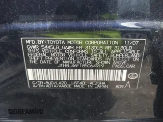 2008 Lexus LS 460 z VIN JTHBL46F185064919, wystawiony jako IAAI lot #42199371 z przebiegiem Nie podano mil oraz . Historia ofert i sprzedaży dostępna na DreamBid. Obrazek 9.