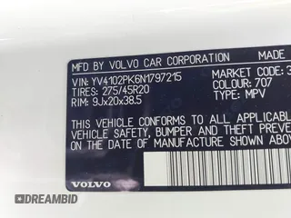 2022 Volvo XC90 Momentum с VIN YV4102PK6N1797215, выставлен на аукционе IAAI как лот 42437890 с пробегом 59 413 миль миль и . История ставок и продаж доступна на DreamBid. Изображение 9.