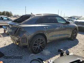 2020 Audi Q8 Premium Plus with VIN WA1EVAF13LD022210, listed as a Copart auction lot 48252815 with 50,034 mi miles and Salvage Title. Bid and sale history available at carsss.com. Image 3.