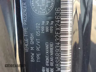 2002 BMW 3 Series M3 with VIN WBSBR93432EX24636, listed as a Copart auction lot 75623934 with 259,593 mi miles and Salvage Title. Bid and sale history available at carsss.com. Image 12.