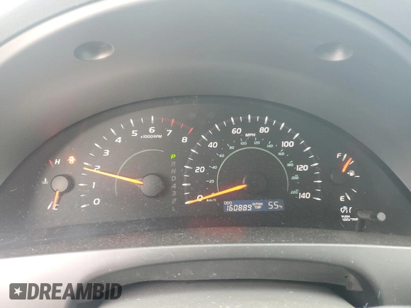 2007 Toyota Camry CE with VIN 4T1BE46K57U140814, listed as a Copart auction lot 53977595 with 160,889 mi miles and Salvage Title. Bid and sale history available at DreamBid. Image 9.