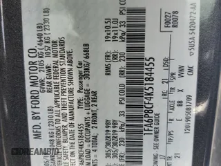 2019 Ford Mustang GT z VIN 1FA6P8CF4K5184455, wystawiony jako Copart lot #57829395 z przebiegiem 73 983 mil mil oraz Szkody całkowita. Historia ofert i sprzedaży dostępna na DreamBid. Obrazek 12.