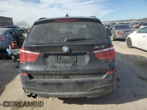 2017 BMW X3 xDrive35i with VIN 5UXWX7C57H0S19103, listed as a Copart auction lot 43017355 with 121,084 mi miles and Salvage Title. Bid and sale history available at DreamBid. Image 6.