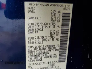 2020 Nissan Murano SL z VIN 5N1AZ2CS3LN144955, wystawiony jako Copart lot #51289755 z przebiegiem 63 843 mil mil oraz Szkoda całkowita • Salvage title. Historia ofert i sprzedaży dostępna na DreamBid. Obrazek 14.