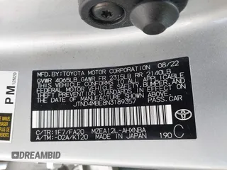 2022 Toyota Corolla SE with VIN JTND4MBE8N3189357, listed as a IAAI auction lot 42368217 with 131,988 mi miles and . Bid and sale history available at DreamBid. Image 9.