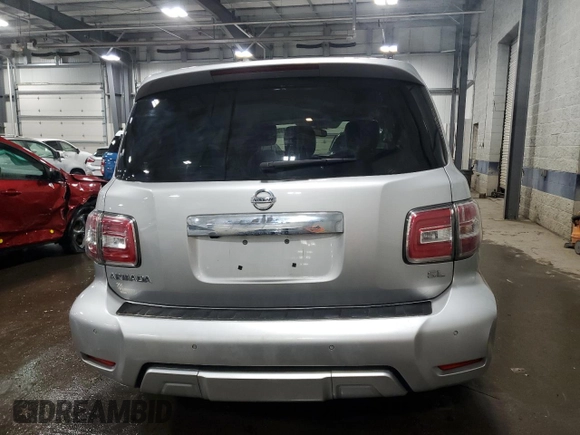 2018 Nissan Armada SL with VIN JN8AY2NC7J9551667, listed as a Copart auction lot 43334445 with 117,435 mi miles and Salvage Title. Bid and sale history available at carsss.com. Image 6.
