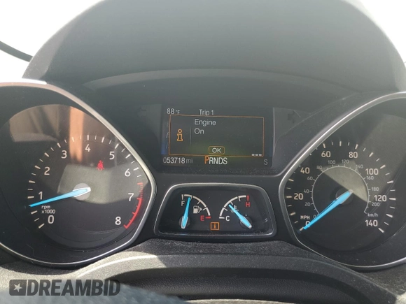 2017 Ford Escape S with VIN 1FMCU0F70HUD24801, listed as a Copart auction lot 59101215 with 53,718 mi miles and Salvage title. Bid and sale history available at DreamBid. Image 9.