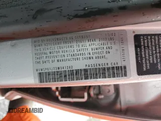 2003 Volkswagen Jetta с VIN WVWSP61J73W341282, выставлен на аукционе Copart как лот 45181585 с пробегом 233 728 миль миль и Списание • Salvage title. История ставок и продаж доступна на DreamBid. Изображение 12.