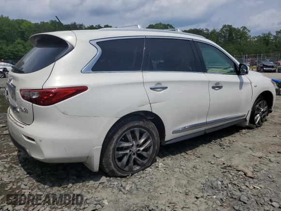 2014 Infiniti QX60 with VIN 5N1AL0MMXEC552292, listed as a Copart auction lot 57250055 with 163,174 mi miles and Salvage title. Bid and sale history available at DreamBid. Image 3.