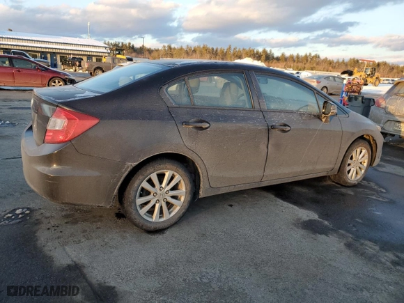 2012 Honda Civic Sdn EX with VIN 2HGFB2F82CH580575, listed as a Copart auction lot 43439415 with 157,424 mi miles and Salvage Title. Bid and sale history available at carsss.com. Image 3.