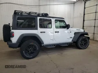 2022 Jeep Wrangler Unlimited Willys with VIN 1C4HJXDM0NW244953, listed as a Copart auction lot 71495154 with 14,577 mi miles and Salvage Title. Bid and sale history available at DreamBid. Image 3.