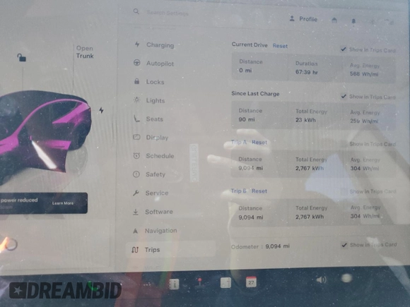 2025 Tesla Model Y Long Range with VIN 7SAYGDED0SF247561, listed as a Copart auction lot 50736875 with 9,094 mi miles and Salvage Title. Bid and sale history available at DreamBid. Image 9.
