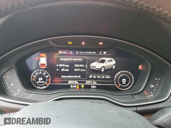 2018 Audi Q5 Premium Plus with VIN WA1BNAFY9J2098068, listed as a Copart auction lot 56207175 with 89,418 mi miles and Salvage title. Bid and sale history available at DreamBid. Image 9.