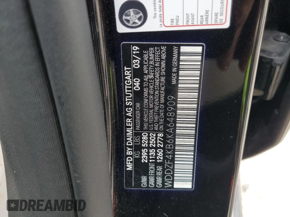 2019 Mercedes-Benz E 300 с VIN WDDZF4KB6KA648909, выставлен на аукционе Copart как лот 49472015 с пробегом 52 473 миль миль и Списание • Salvage title. История ставок и продаж доступна на DreamBid. Изображение 14.
