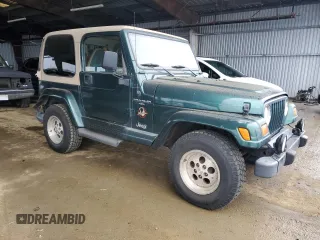 1999 Jeep Wrangler Sahara with VIN 1J4FY49S0XP435949, listed as a Copart auction lot 44937625 with 104,378 mi miles and Salvage Title. Bid and sale history available at carsss.com. Image 4.