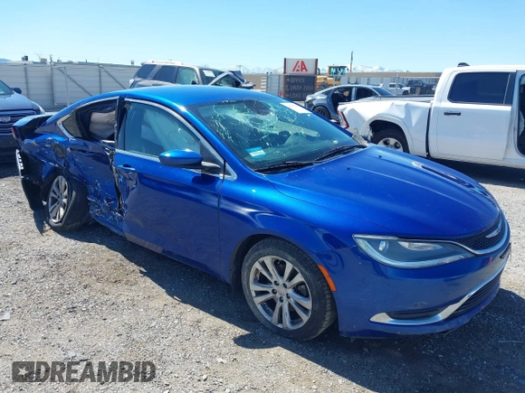 2015 Chrysler 200 Limited with VIN 1C3CCCAB4FN576017, listed as a IAAI auction lot 41820944 with 142,020 mi miles. Bid and sale history available at carsss.com. Image 1.